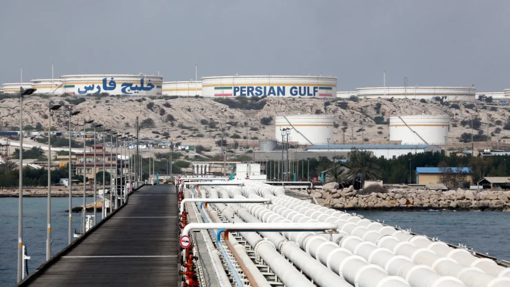 A picture taken on March 12, 2017, shows a view of an oil facility in the Khark Island, on the shore of the Gulf. Atta Kenare | Afp | Getty Images