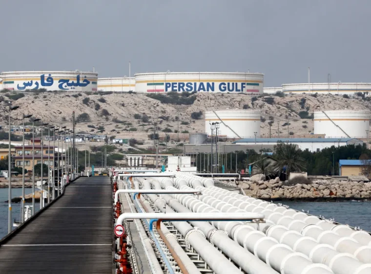 A picture taken on March 12, 2017, shows a view of an oil facility in the Khark Island, on the shore of the Gulf. Atta Kenare | Afp | Getty Images